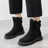 Laarzen 2023 Dames Sneeuw Winter Mid Tube Plus Fluwelen Verdikte Warme Katoenen Schoenen Bont Geïntegreerde Mode Platform Vrouwelijke Booties 230628