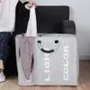 Storage Baskets Home Foldable Laundry Basket Large Dirty Hamper 3 Section Oxford Cloth Clothes Bag with Aluminum Handle 230627