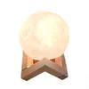 Горячая 8 см LED с подставкой Электронная спальня Night s Kids Gift Moon Light Home Decor HKD230628