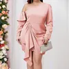 Plus size Dresses Plusee Sexy Cocktail Short Dress Size Ruffles One Shoulder Party Large Female Wrap Hip For Women 2023 230627