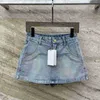 Dames Jeans Ontwerper Lente/Zomer 23 Nieuw Pocket Leren Logo Triomfboog Decoratie Hoge taille A-versie Denim Rok Broek ZI2R