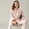 Vêtements de nuit pour femmes Allaitement Maternité Pyjamas Costume Femme Solide Enceinte Lâche 2PCS Pantalon à manches longues Confort Vêtements de nuit Post-partum Wear