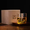 Weingläser Japan 3D Mountain Whiskey Glas Glacier Old Fashioned Whiskey Rock Gläser Whiskey-Glas Holz Geschenkbox Wodka Cup Weinglas 230627