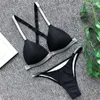 Damskie stroje kąpielowe 2023 Seksowne solidne bikinis Zestaw Kobiety Wyściełane stanik niskie dno stadi kostium kąpielowy 2PCS Letnie damskie damskie kostium kąpielowy