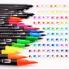 Marcatori marcatori a doppia punta Penna colorata Pennatura Punte Penne Penne Pennelli a spazzole colorate per il calendario del Pianificatore da disegno per adulti per bambini