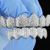 Benutzerdefinierte Top Grillz Zähne Benutzerdefinierte 8 Top 8 Bottom Pass Diamant Moissanit Iced Bling Grills Zähne Grillz Hip Hop Grillz für Zähne