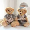 Stuffed Plush Animals 2 pcslot 26cm Lovely Couple Teddy Bear With Cloth Plush Toys Dolls Stuffed Toy Kids Baby Children Girl Birthday Christmas Gift J230628