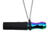 Colorful Rainbow Thick Glass Hookah Shisha Smoking Waterpipe Bubbler Pipes Filter Silicone Hose Tube Portable Steel Necklace Cigarette Holder Handle Pendant Tip