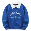 T Shirts Boys 'Hoodie Polo Collar Spring och Autumn Top Middle School Barnkläder stilig pojke 4 14 år 230627