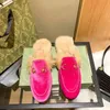 Designer women's men's princetown slipper Pink canvas black white leaher tan suede mule luxury shoes large size 35-44 01