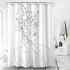 Cortinas de ducha, cortina fresca pequeña, tela de baño, decoración de poliéster impermeable con gancho 230628