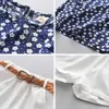 Printemps/été Nouvelle édition coréenne T-shirt sans manches à fleurs fragmentées pour filles avec short Ensemble rafraîchissant Pantalon (ceinture gratuite) vêtements pour enfants