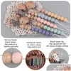 Party Favor Sile Pär med Pacify Pacifier Holders Beech Round Pacifier-Clip Silica Gel Baby Pacifier Anti-Falling Chain T9I001941 DRO DHXTU