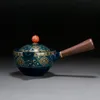 Şarap Kadehleri Ecomhunt Damla Taşınabilir Çiçek Nefis Seramik Çin Gongfu Kung Fu Çaydanlık Seti Kolu Yan Kulplu Pot Fincan Teaware 230627