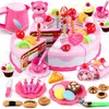 Brinquedo educativo para crianças, cozinhas, simulação, faça você mesmo, modelo de bolo de aniversário, cozinha, jogo de simulação, corte, frutas, comida, brinquedo, para crianças, presente 230627