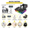 엠보싱 vevor 5 6 8 in 1 heat press machine t 셔츠 열전달 프린터 mungifunctional sublimation mug/latte mug/hat/plate/bottle
