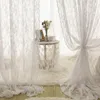 Sheer Curtains French White Lace Curtain Voile Window Treatments for Living Room Bedroom Door Curtains Floral Tulle Drapes Balcony Screen 230627