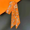 Bandanas 2023 Letter Printed Bag Strap Scarf Women Silk Scarf Headband Long Scarves Bag Accessories Ribbon x0628