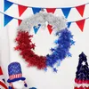 Fleurs décoratives Welcome Dog Sign For Front Door Independence Day Patriotic Wreath American Christmas Fresh