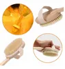 Houten reinigingsborstels Lichaamsborstel met natuurlijke haren Massager Bad Doucheborstel Lange steel Back Spa Scrubber C100