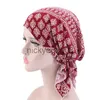 Bandanas 14 Styles Muslim Hat Women Print Ruffle Cancer Chemo Hat Beanie Scarf Head Wrap Cap Fashion Ladies Ethnic Printed Indian Hat x0628