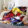 Blankets 200x150cm Fullmetal Alchemist Anime Blanket Cover Soft Plush Warm Flannel Sofa Bed Office Travel Home Boy Girl Adult Gift