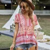 Self designed fashion women's shirt 2023 spring and summer Bohemian leisure resort top