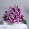 Torkade blommor naturlig dekoration glöm mig inte bukett bevarade lavendel flores arrangemang bröllop dekor
