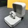 925 Silver Men Ring Hip Hop Platinum Moissanite Cuban