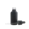 Matte Black Glass Dropper Bottle 1 OZ Empty Perfume Cosmetic Essential Oil Container Jkthi