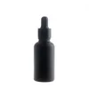 Matte Black Glass Dropper Bottle 1 OZ Empty Perfume Cosmetic Essential Oil Container Jkthi