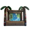 4Mx2m Tropical Inflatable Open Tiki Bar with Palm Tree Serving concession Tent / Pub Counter for Party /Event with blower free ship