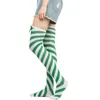 Women Socks Christmas Ornaments Striped Long Stockings Decorations High For Girls Knee Navidad 2023