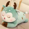 Cuscini di peluche Cuscini 60 cm Lungo Cervo Grande Cuscino da tiro Giocattolo Sonno Ciglia Animale Da Bambola Sika Bambino Natale Regalo di compleanno 230628