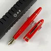 Pens Luxury Wingsung 629 Piston Fountain Pen Black/Blue/Red Resinと手作りのペンギングされたペンギーのビジネスオフィスの書き込みインクペンとギフトボックス