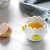 Chaudières à œufs séparateurs en céramique créatifs jaune blanc séparateur outils Gadgets de cuisine outil de cuisson usage domestique goutte essentielle 230627