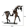 Decorative Objects Figurines 3D Adonis Horse Statue With LED Light Abstract Art Openwork Crafts Office Horse Sculpture Home Living Room Figurine Decoration 230628
