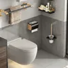 Półki w łazience luksus bez wiercenia rdzeniowego aluminium prysznic szampon szampon ręcznik