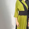 Vestidos de festa Coreano Chic Temperamento Moderno Feminino Lapela Costura Contraste Cor Cintura Solta Moda Vestido Plissado Verão 2023