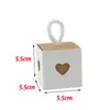 Opakowanie na prezent 2550pcs Paper Paper Pudełko Gift Square Heart Wedding Favor Candy Box z Rope Ręcznie Opakowanie torby ślubne Przyjęcie urodzinowe 230627