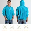 Men's Hoodies Blue Marble Casual Man Abstract Print Street Wear Hoodie Winter Long-Sleeve Modern Printed Hooded Sweatshirts Large Size