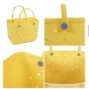 Storage Bags Waterproof Bogg Beach Bag Solid Punched Organizer Basket Summer Water Park Handbags Large Women's Stock Gifts GC2090