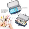 Bags Pencil Case Big Stationery Storage Large Handheld Pen Pouch Bag Multiple Compartment Double Zipper Cosmetic Portable