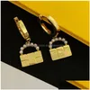 Stud élégant sac pendentif goujons perle sac à main oreille cerceaux lettre Golden Danglers femmes concepteur boucles d'oreilles gouttes avec boîte anniversaire Gif Dhndm