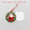 Christmas Sublimation Mdf Ornaments Round Square Shape Decorations Hot Transfer Printing Blank Consumable FY4266