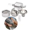 Mills Metal Powder Grinder Spice Hand Mill Funnel with Snuff Glass Bottle 4.4x10.7CM 230627