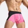 Caleçon Hommes Nylon Boxers Sexy Sous-Vêtements Shorts Hit Couleur Hommes Cueca U Convex Pouch Hombre