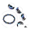 Beaded Energy Magnetic Hematite Blue Evil Eye Strands Bracelet Women Power Healthy Black Gallstone Chains Bangle For Men Drop Delive Dhgyh