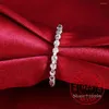 Cluster Rings 925 Sterling Silver Jewelry Vintage Simple Crystal Pare's Wedding for Women Men Anel de Prata Bijoux/JKJFKA