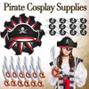 Party Hats 6121854 Set Child Birthday Party Favors Pirate Accessories Pirate Hat Party Supplies For Kids Pirate Sword Halloween Props 230627